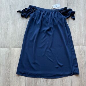 Naked Zebra Off-Shoulder Dress With Tie Sleeves Mini Dress